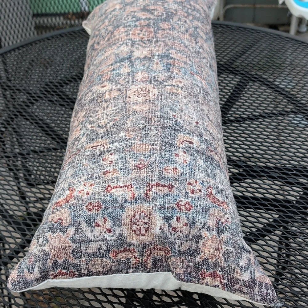 Amber Lewis X LOLOI Elegant Multicolor Decorative Pillow 13 x 35